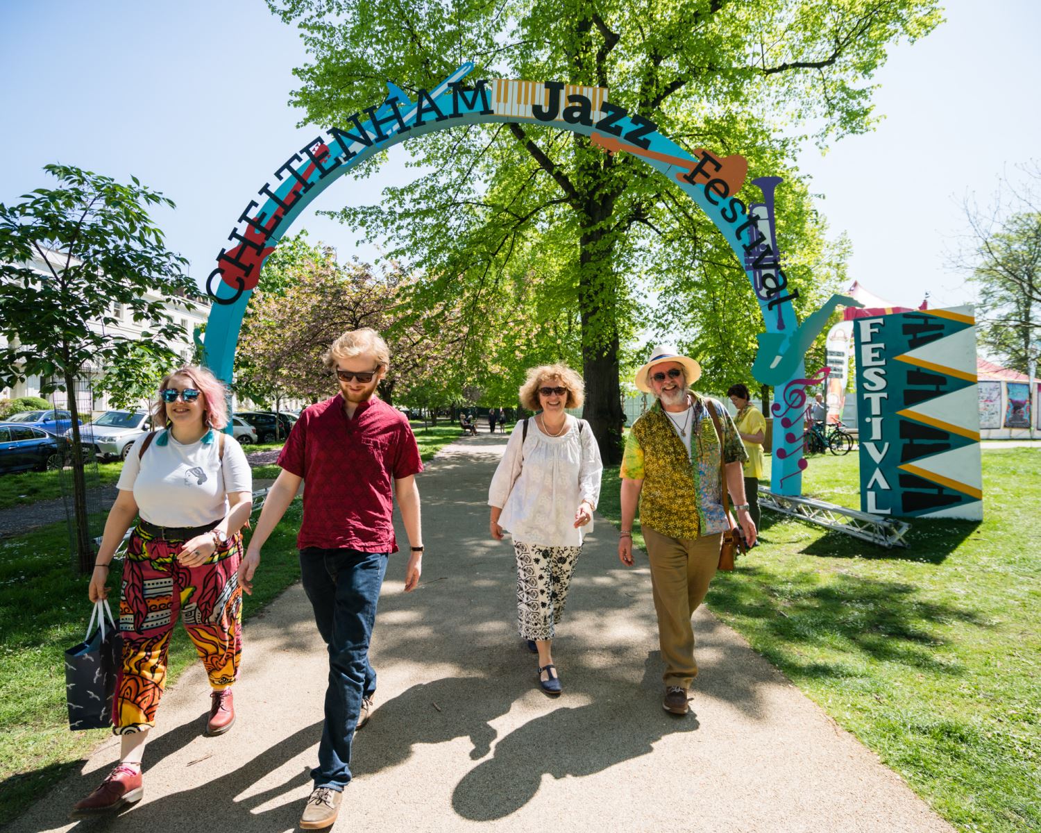 Image of the entrance arch at the 2018 Cheltenham Jazz Festival