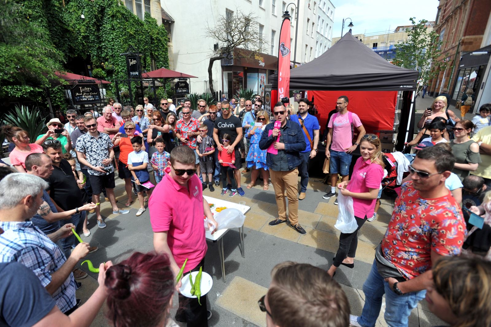 Crowd watching chilli eating competition