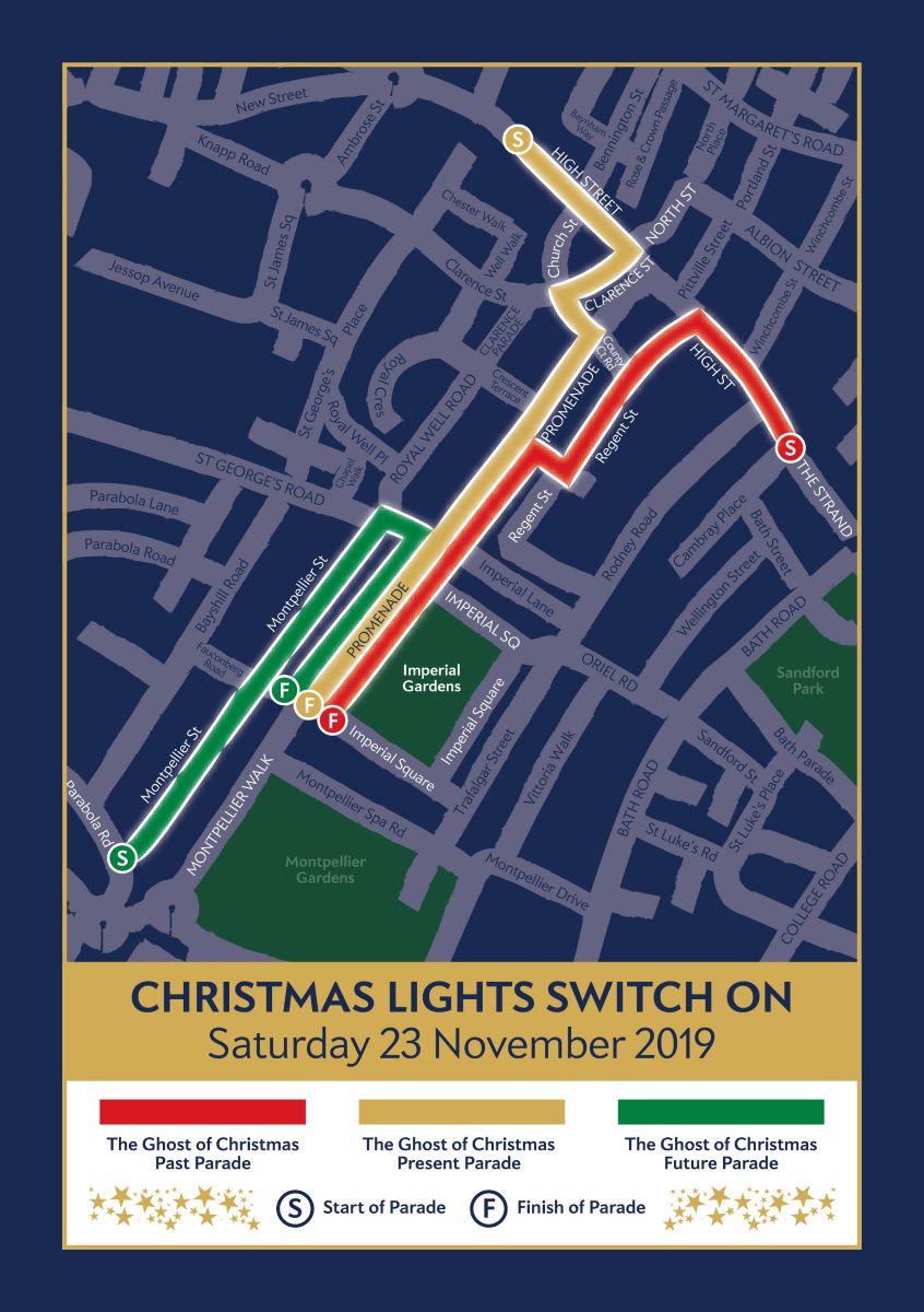 Route map of Christmas Light Switch On parade