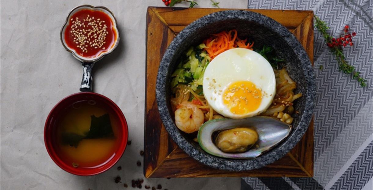 Bibimbap served at Ginger & Garlic, Cheltenham