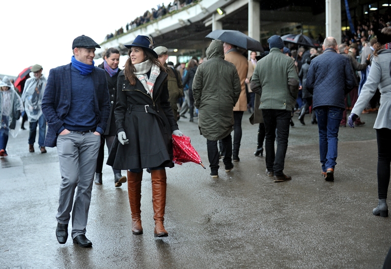 Racegoers at Cheltenham races