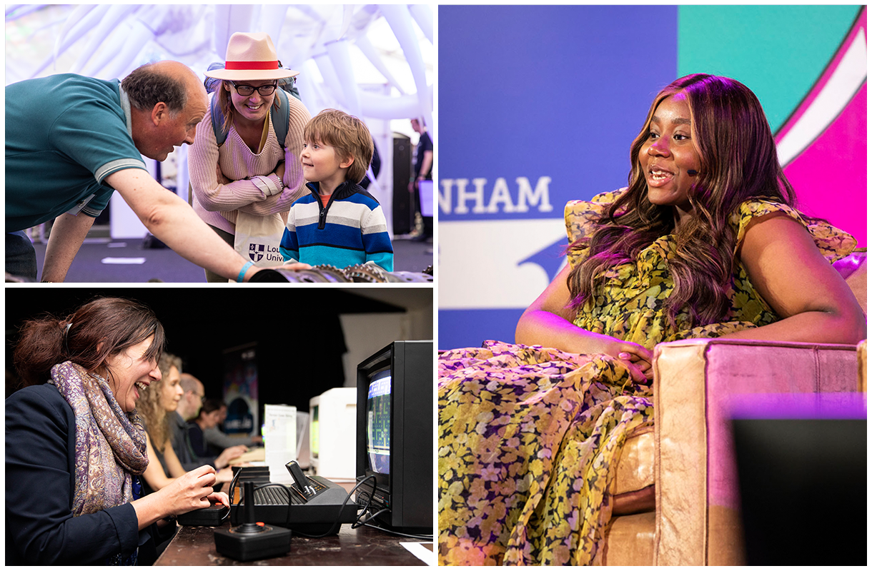 People enjoying the Cheltenham science festival