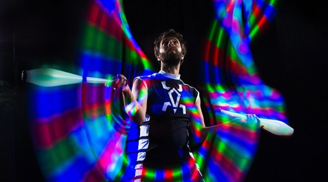 Photon jugglers at Light up Cheltenham