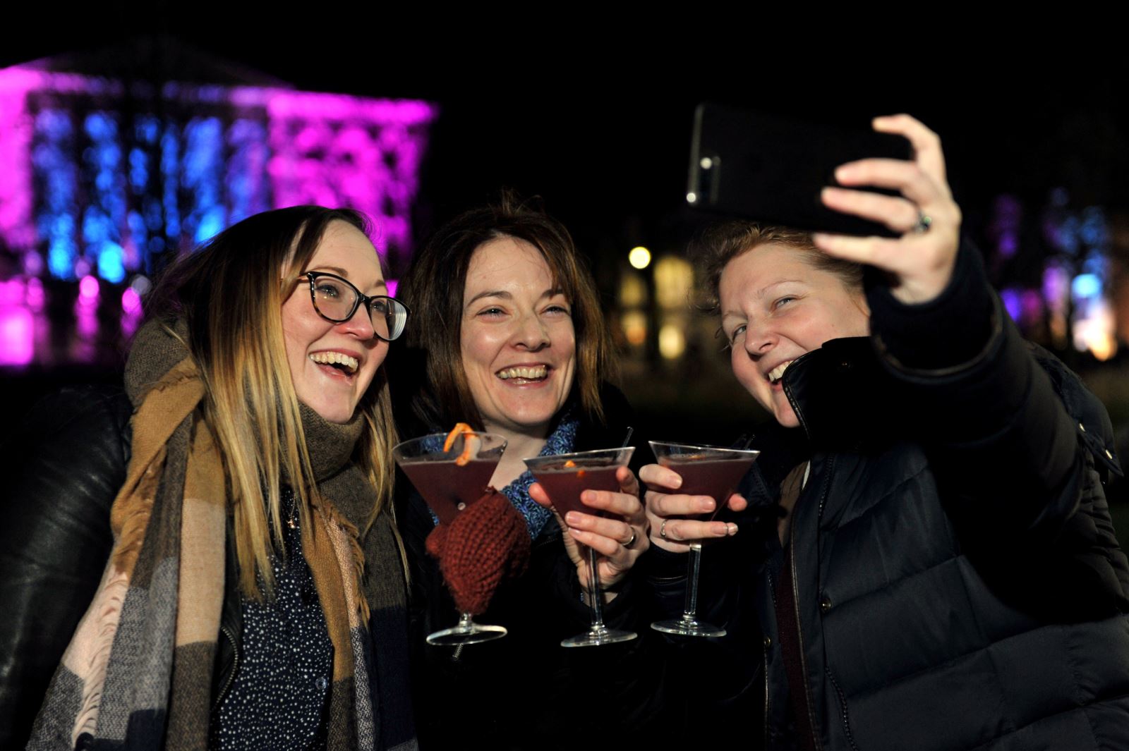 Spectators taking a selfie at Light Up Cheltenham