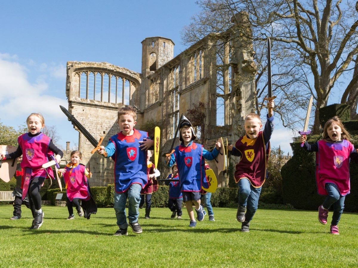 Children dressed up for Knight School at Sudeley Castle