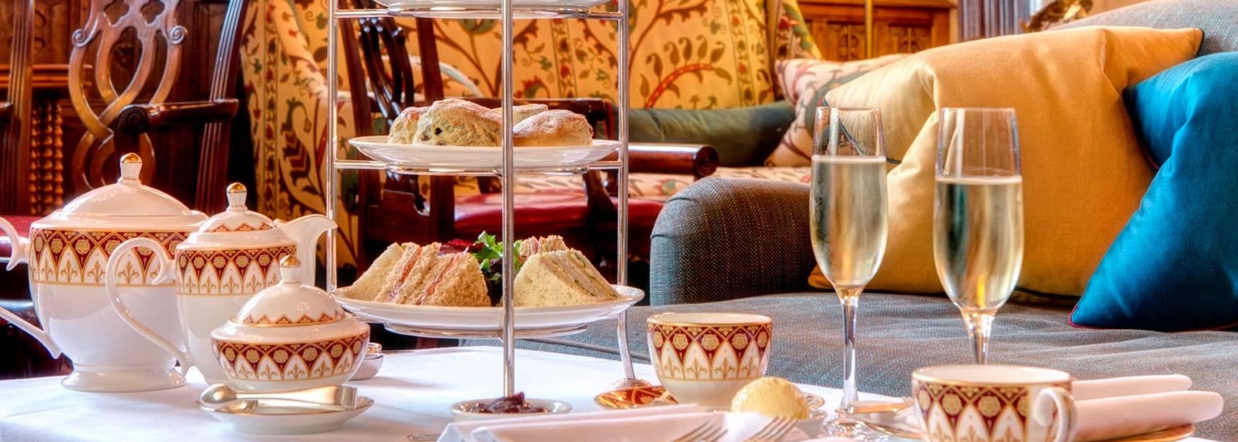Traditional afternoon tea served at Ellenborough Park Hotel, Cheltenham