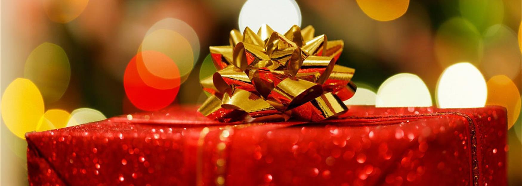 Sparkly and beautifully wrapped Christmas present