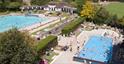 Aerial view of Sandford Lido, the outdoor pool in Cheltenham