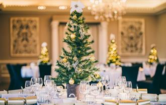 Christmas themed dining area