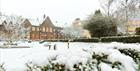 Cheltenham Ladies' College exterior in the snow