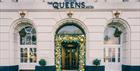 Queens Hotel exterior with Christmas decorated entrance