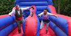 Team building on bouncy castle