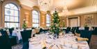 Christmas decorated dining area