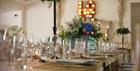 Dining table laid for an event