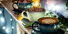 Hot drinks in mugs