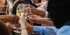 Toasting with champagne glasses