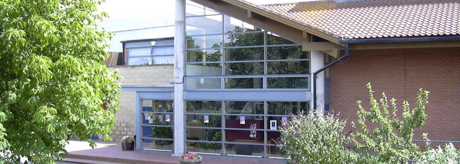Exterior of the Bacon Theatre at Dean Close School in Cheltenham